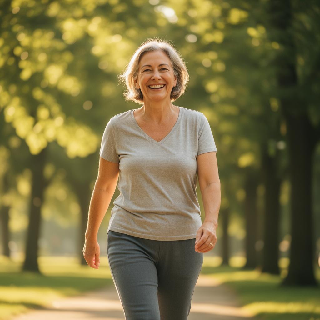 Persona activa y sonriente disfrutando del aire libre